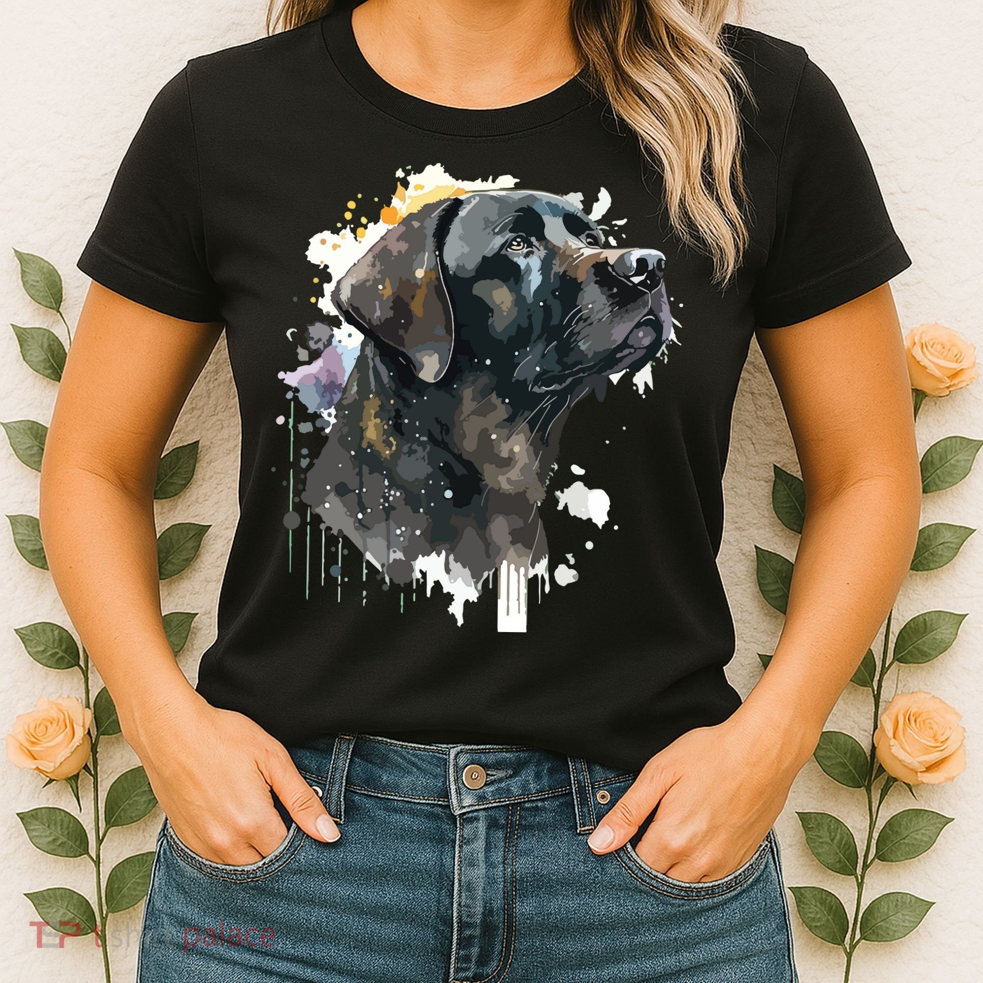 Cute Black Lab Black Labrador Retriever Puppy Dog Mom Animal Women's T-Shirt