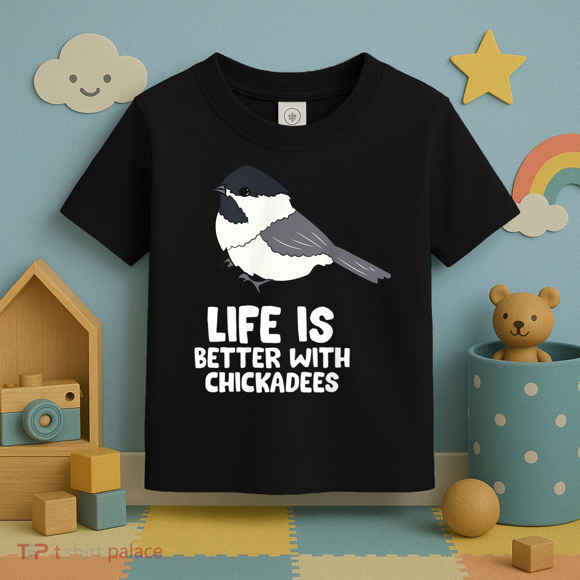 Chickadee Bird Life Is Better With Blackcapped Chickadees Toddler T-Shirt