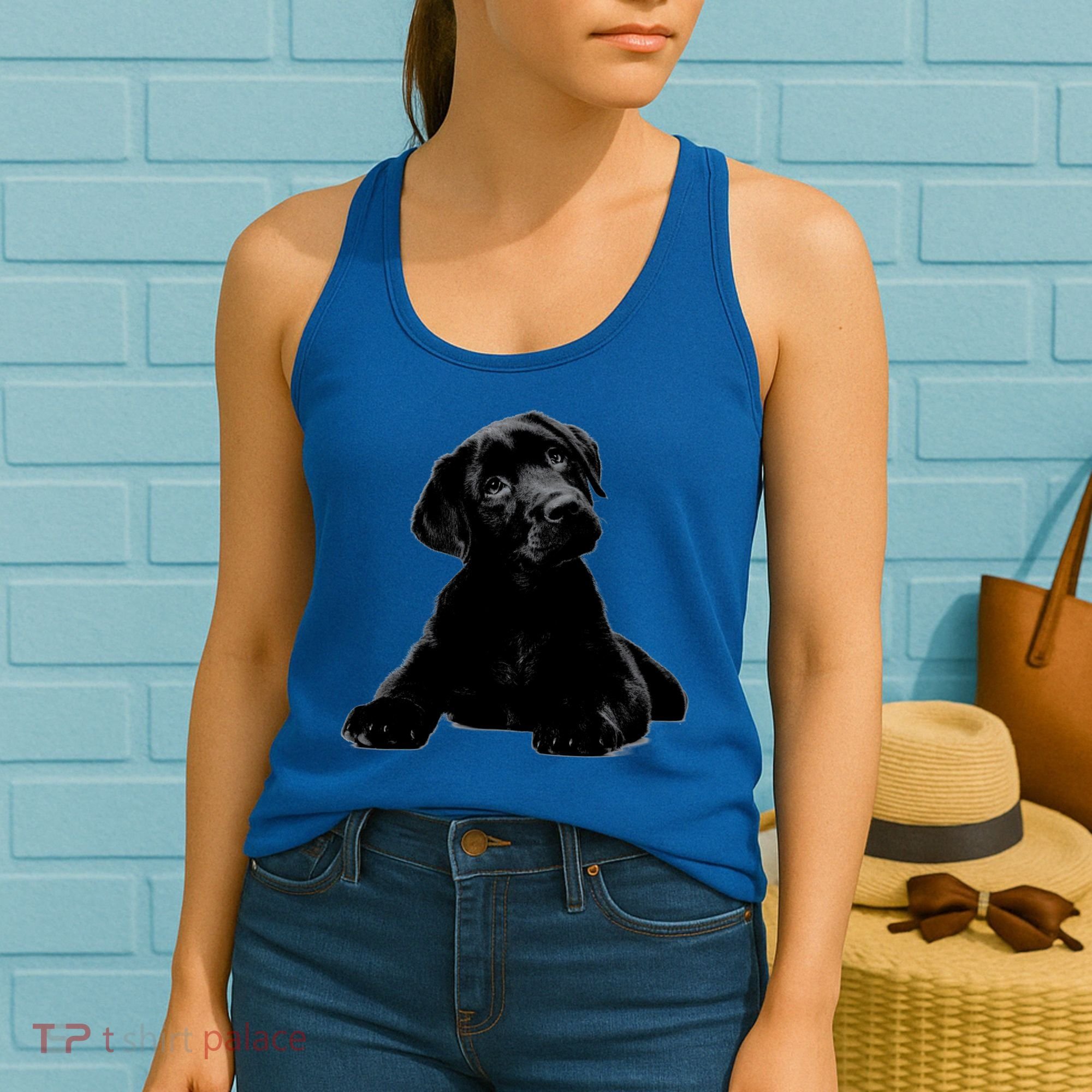 Cute Black Lab Puppy Dog Animal Lover Gift Women's Tank Top