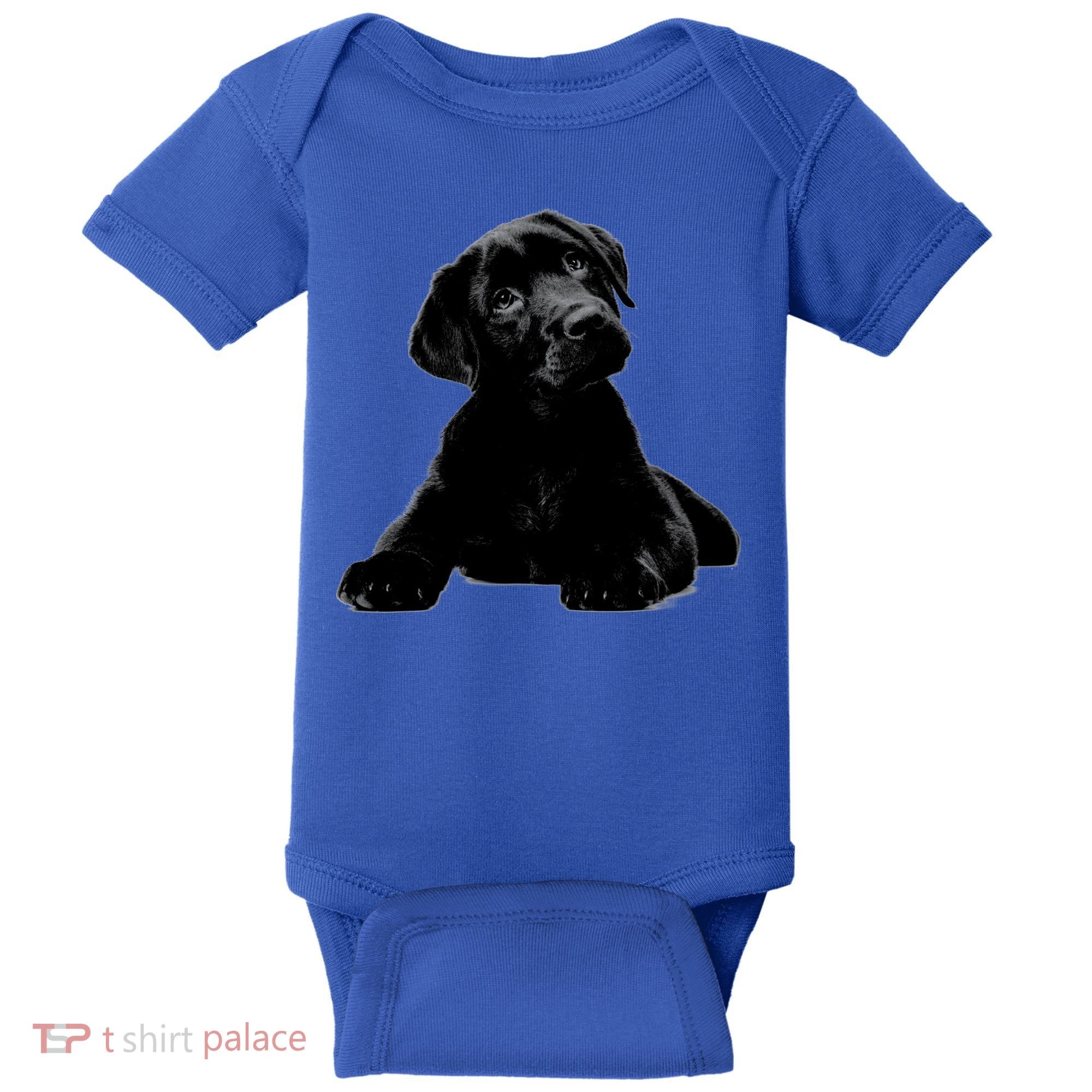 Cute Black Lab Puppy Dog Animal Lover Gift Baby Bodysuit