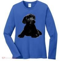 Cute Black Lab Puppy Dog Animal Lover Gift Women's Long Sleeve Shirt thumb 0