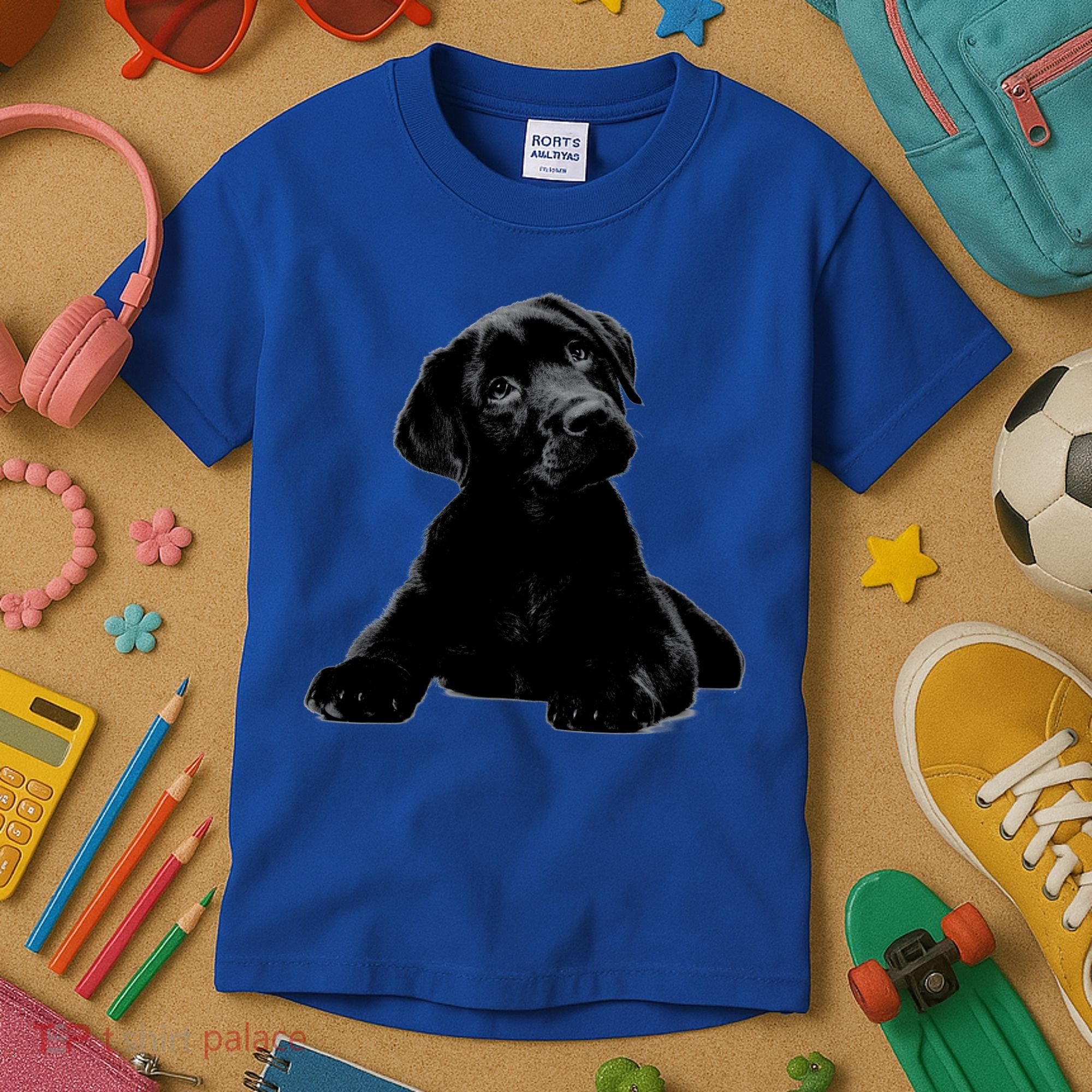 Cute Black Lab Puppy Dog Animal Lover Gift Kids T-Shirt