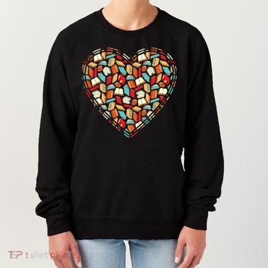 Cute Book Lover Reading Fan Heart Women's Sweatshirt