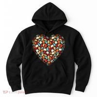 Cute Book Lover Reading Fan Heart Hoodie thumb 0