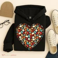 Cute Book Lover Reading Fan Heart Hoodie thumb 4