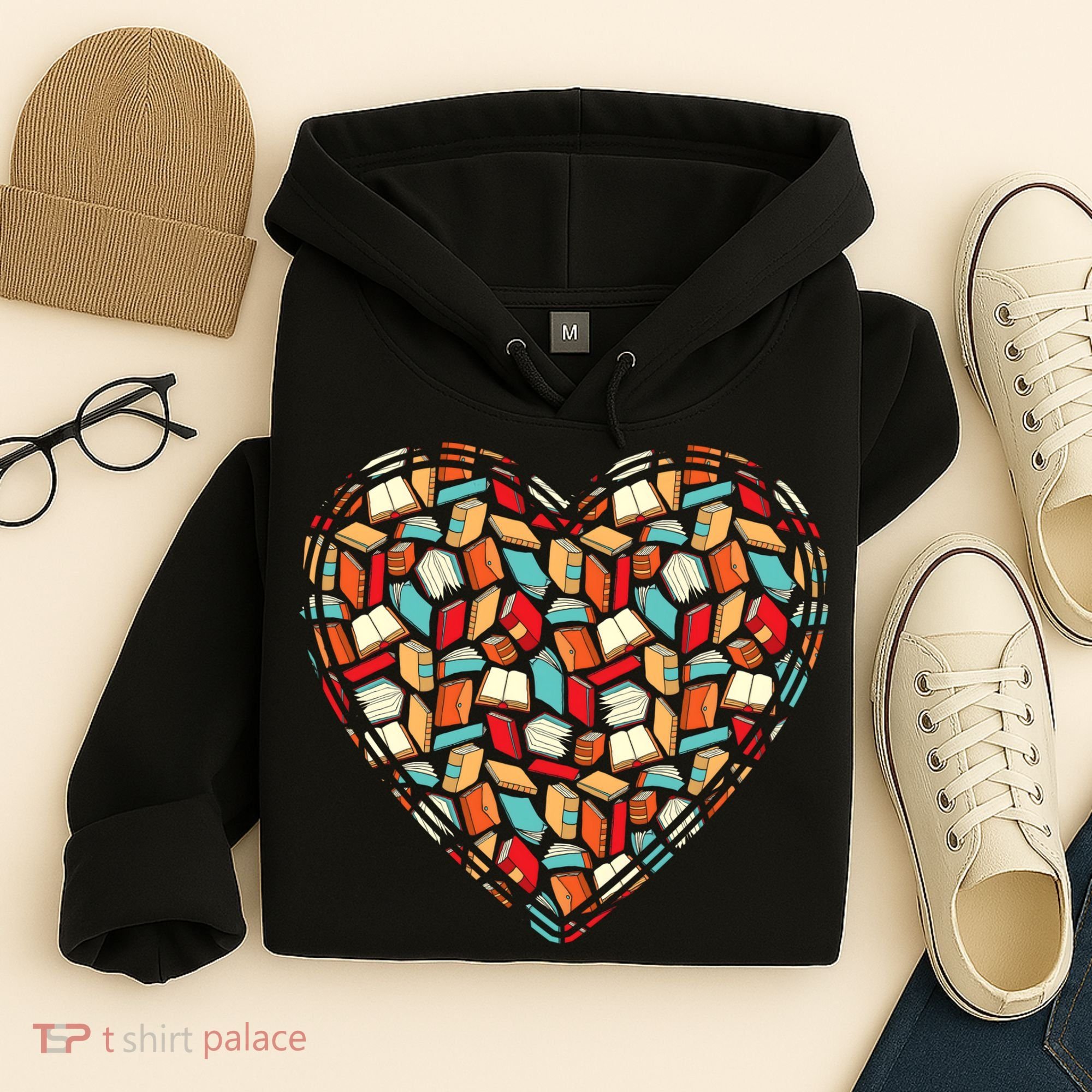 Cute Book Lover Reading Fan Heart Hoodie