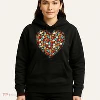 Cute Book Lover Reading Fan Heart Hoodie thumb 5
