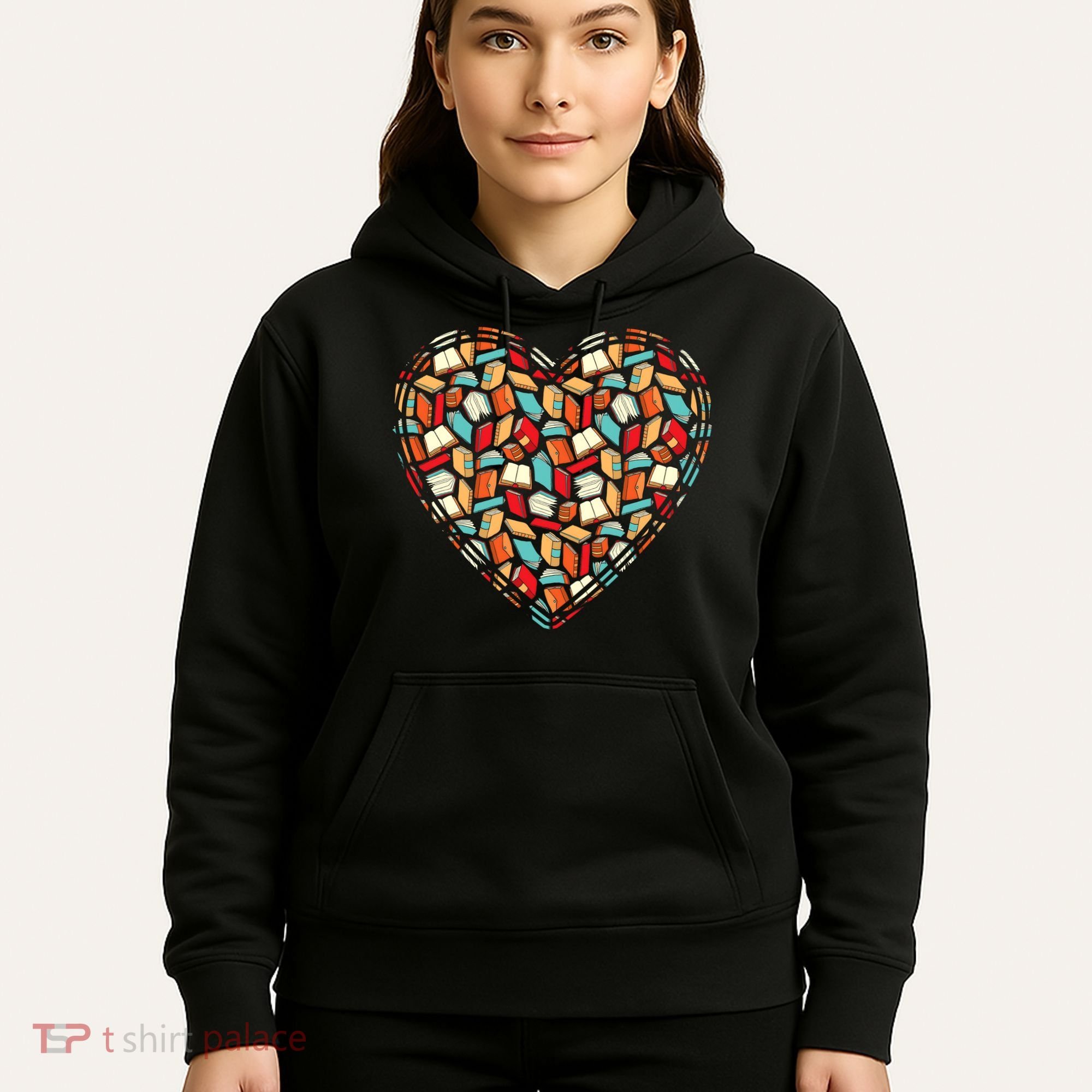 Cute Book Lover Reading Fan Heart Hoodie