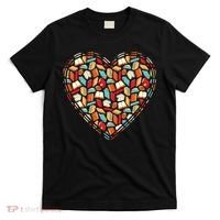 Cute Book Lover Reading Fan Heart T-Shirt thumb 0