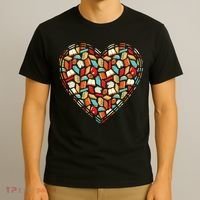 Cute Book Lover Reading Fan Heart T-Shirt thumb 3