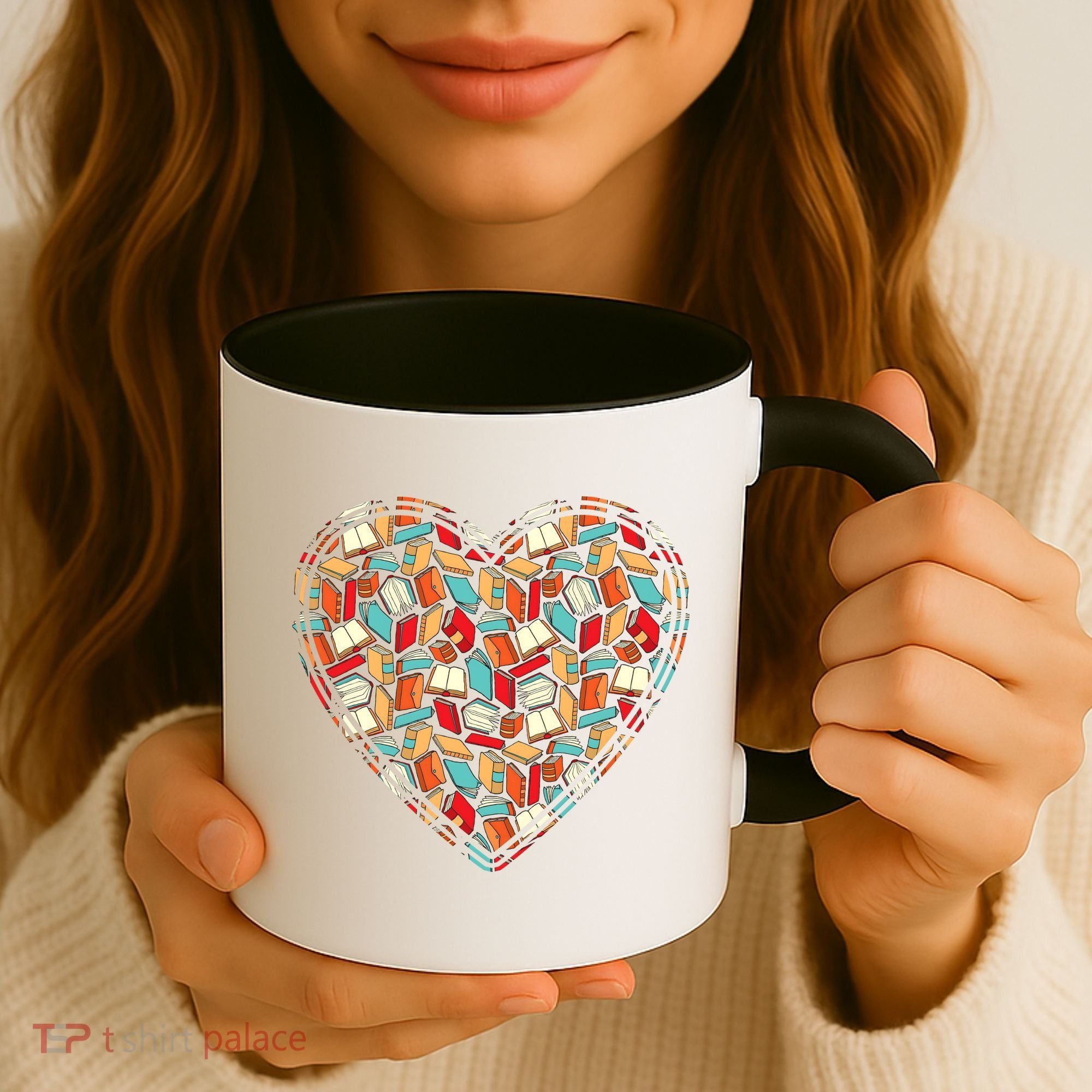 Cute Book Lover Reading Fan Heart Coffee Mug