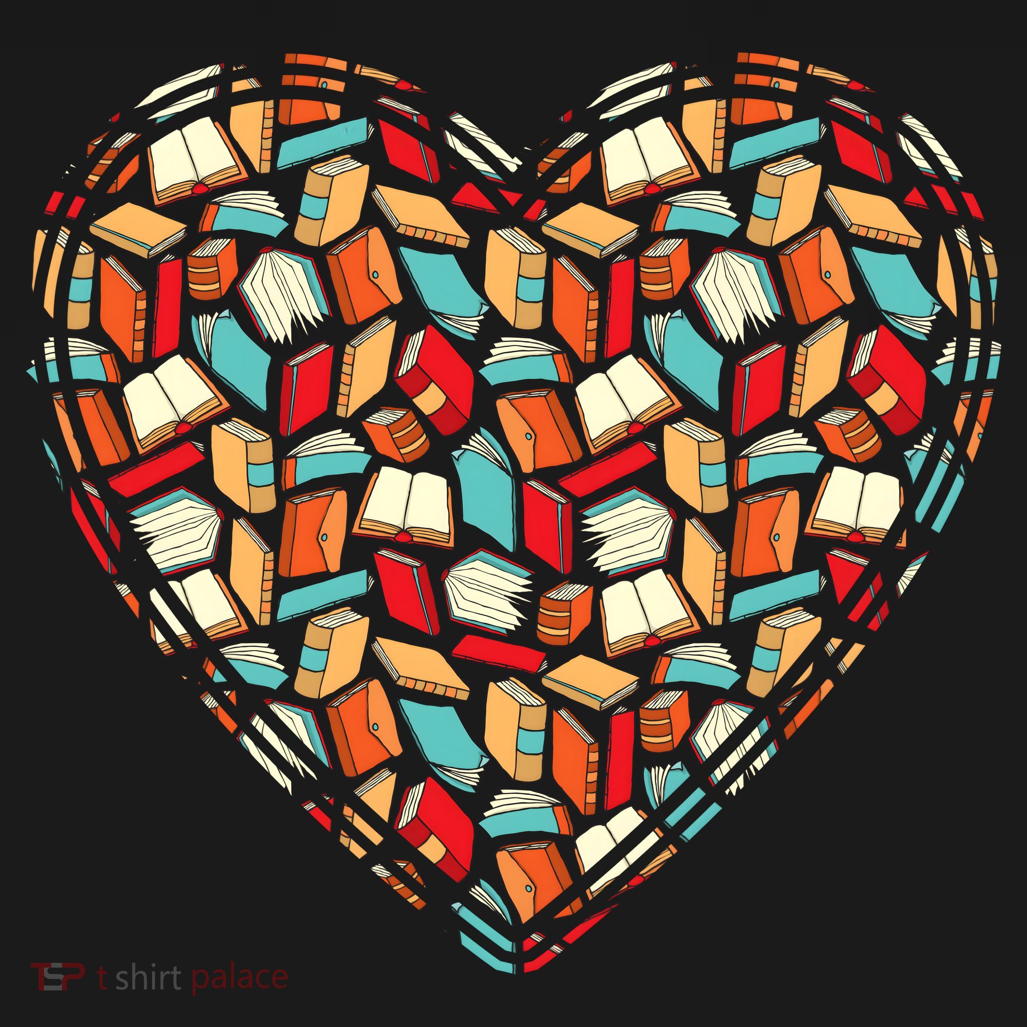 Cute Book Lover Reading Fan Heart Polo