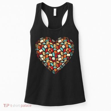 Cute Book Lover Reading Fan Heart Women's Tank Top