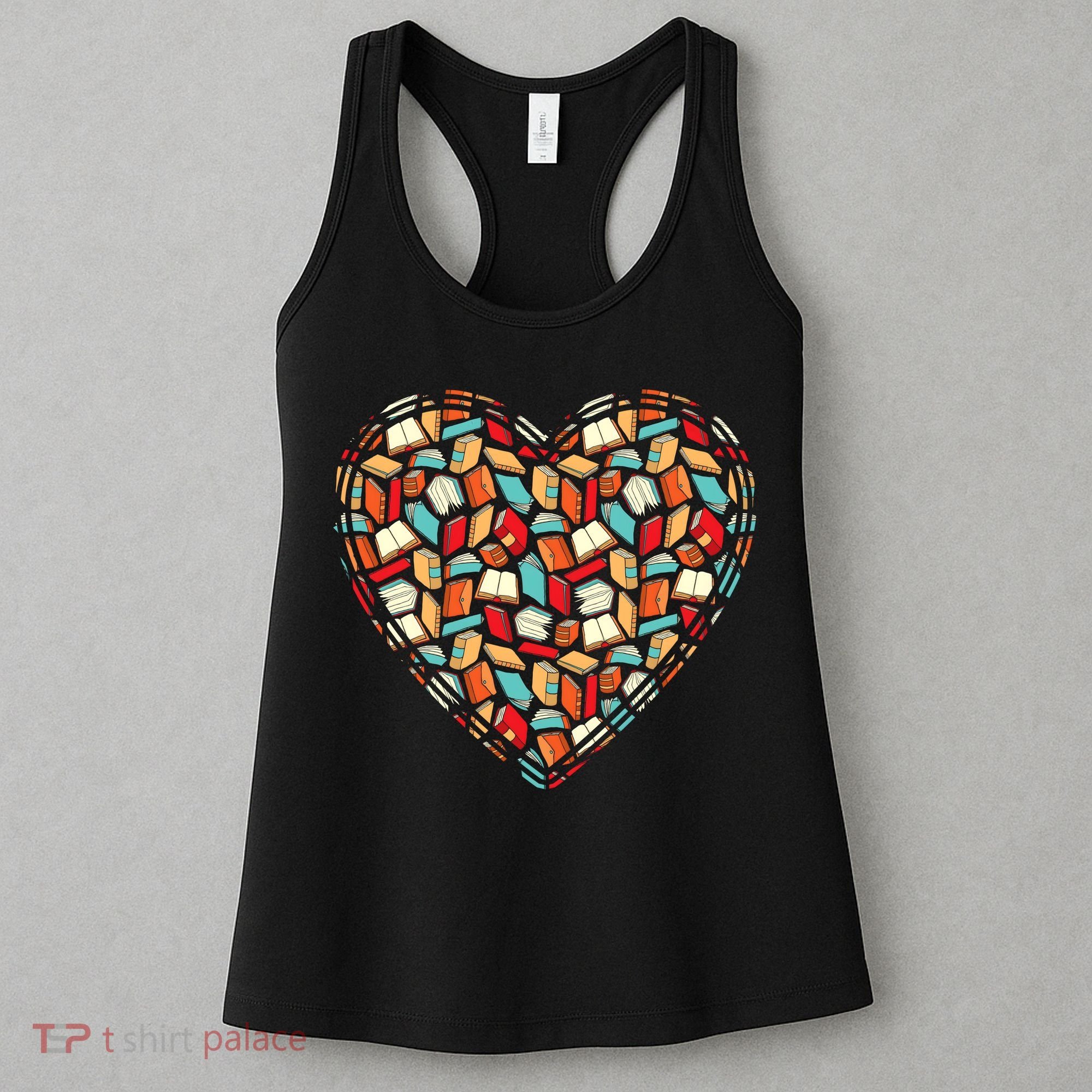 Cute Book Lover Reading Fan Heart Women's Tank Top