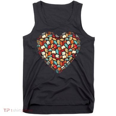Cute Book Lover Reading Fan Heart Tank Top
