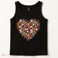 Cute Book Lover Reading Fan Heart Tank Top thumb 2