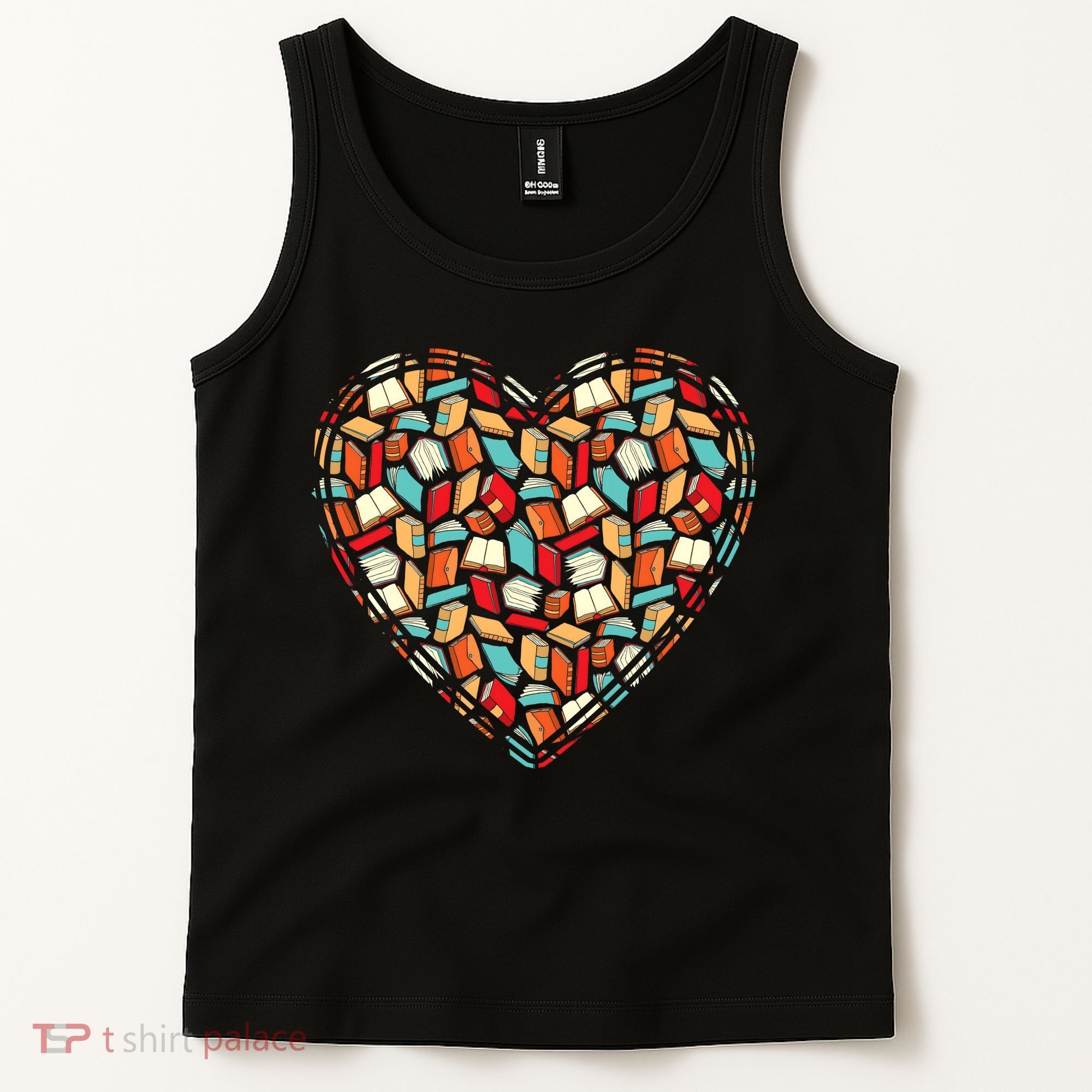 Cute Book Lover Reading Fan Heart Tank Top