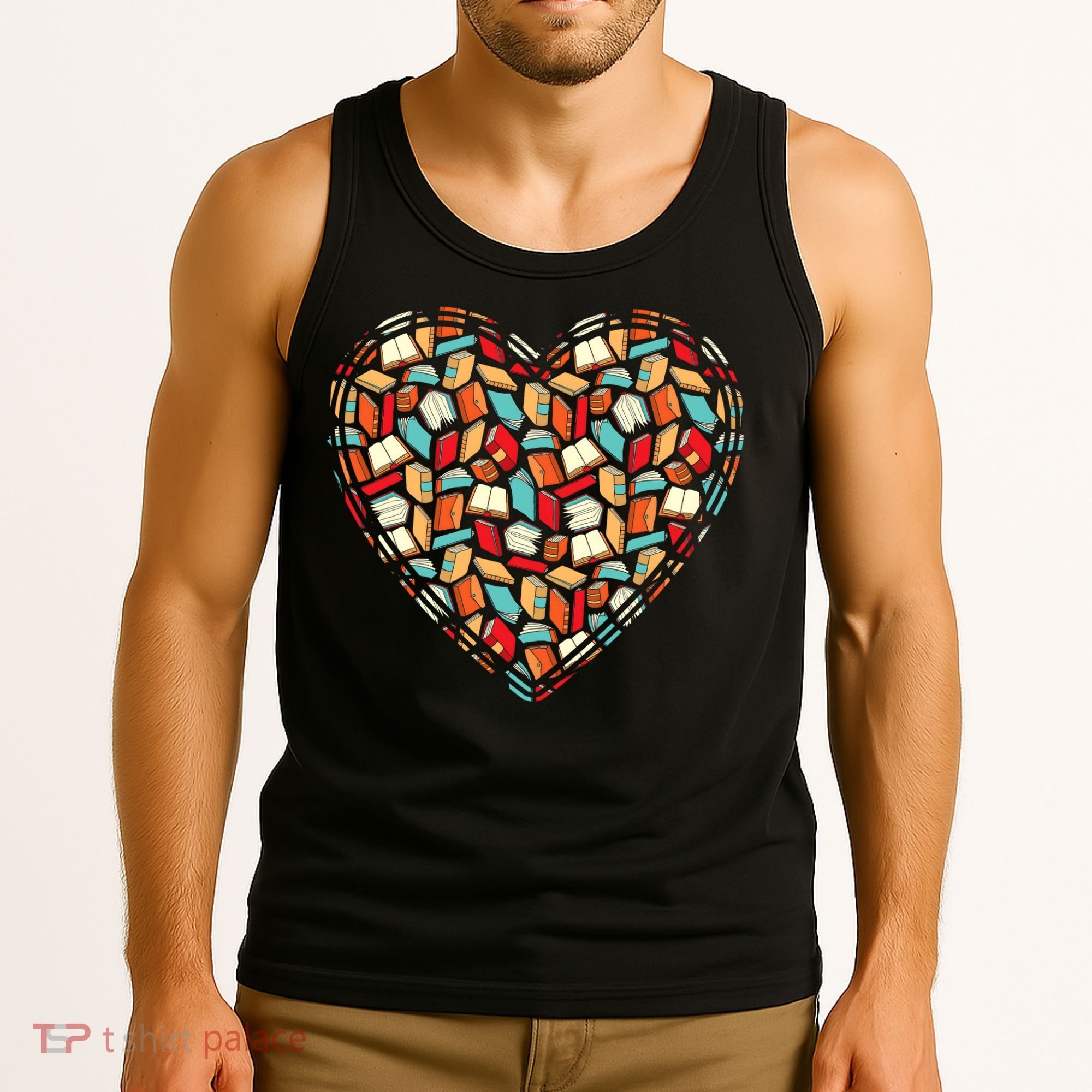 Cute Book Lover Reading Fan Heart Tank Top