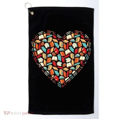 Cute Book Lover Reading Fan Heart Golf Towel