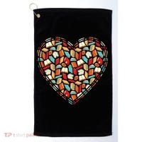 Cute Book Lover Reading Fan Heart Golf Towel thumb 0