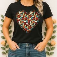 Cute Book Lover Reading Fan Heart Women's T-Shirt thumb 2