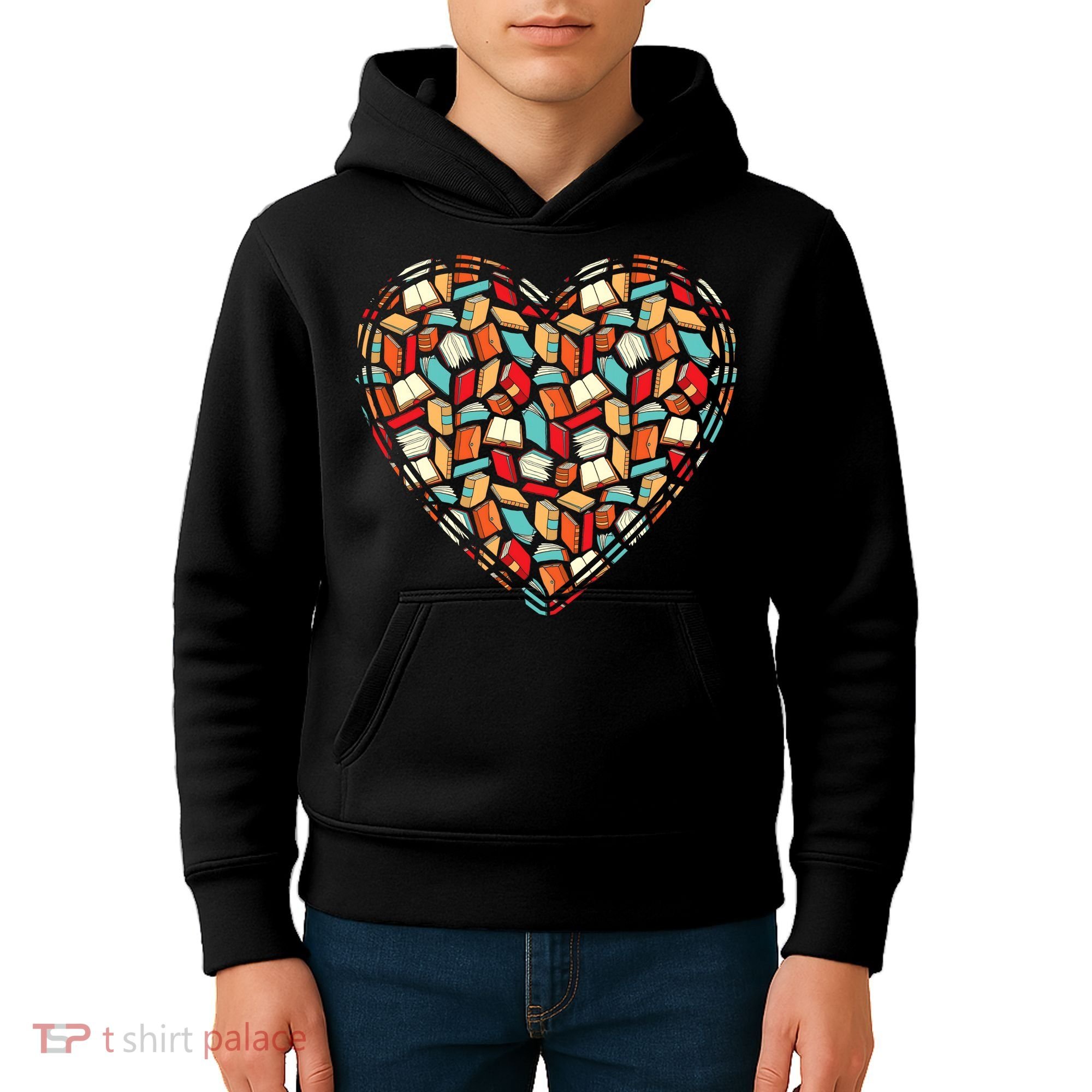Cute Book Lover Reading Fan Heart Kids Hoodie
