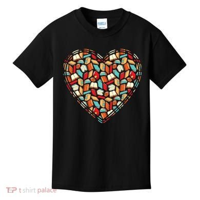 Cute Book Lover Reading Fan Heart Kids T-Shirt