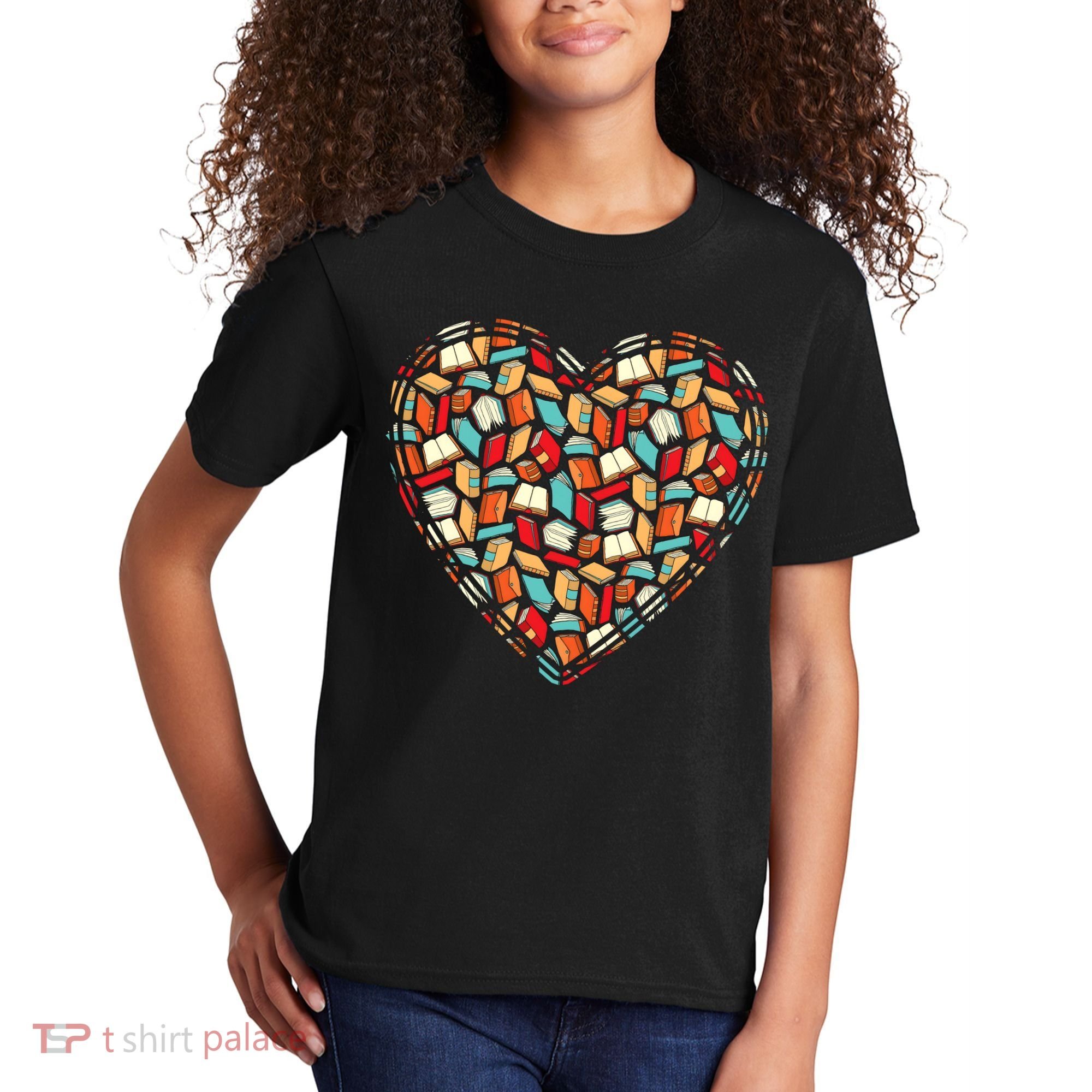 Cute Book Lover Reading Fan Heart Kids T-Shirt