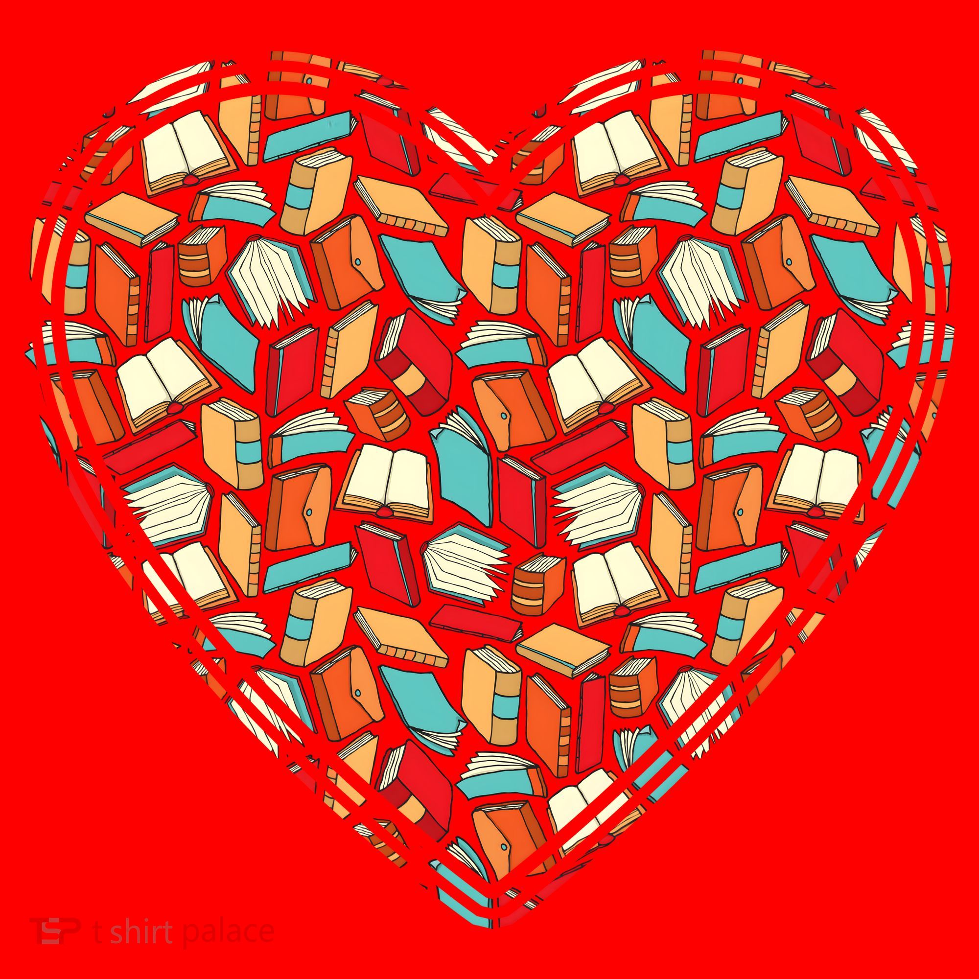 Cute Book Lover Reading Fan Heart Santa Hat