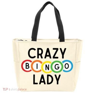 Crazy Bingo Lady Tote Bag