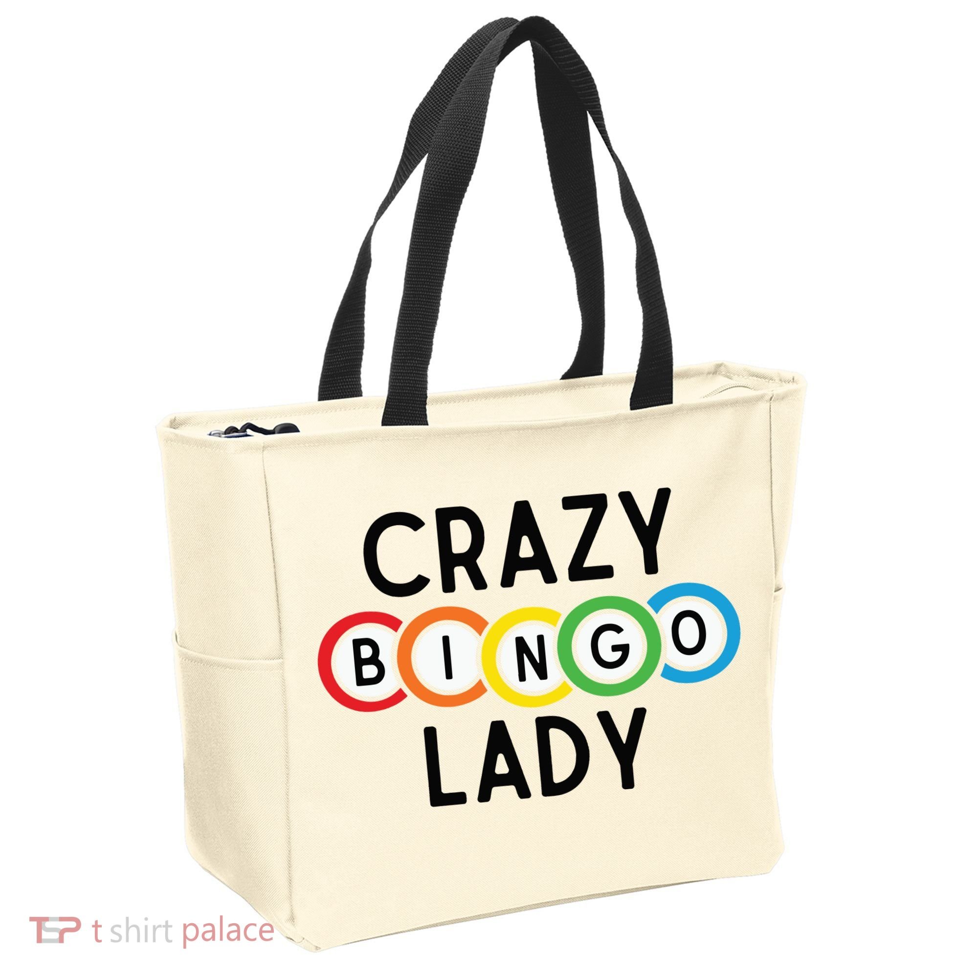 Crazy Bingo Lady Tote Bag