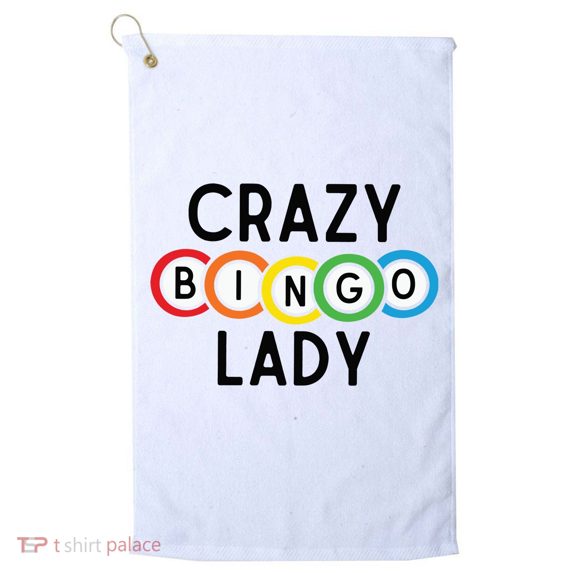 Crazy Bingo Lady Golf Towel