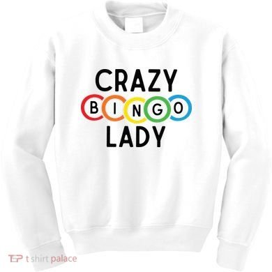 Crazy Bingo Lady Kids Sweatshirt