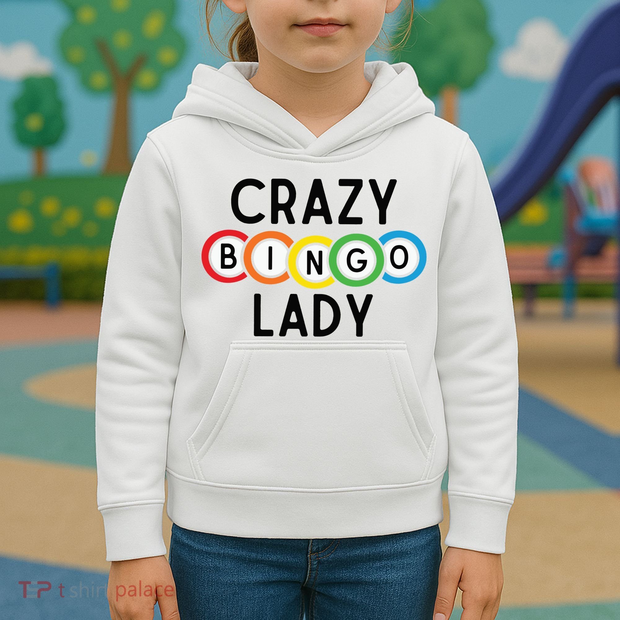 Crazy Bingo Lady Kids Hoodie