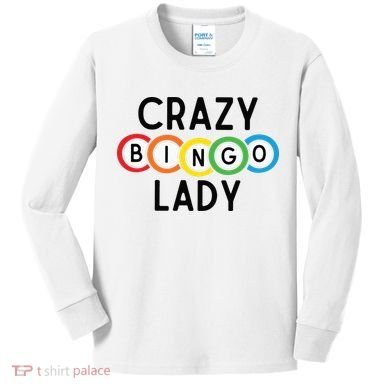 Crazy Bingo Lady Kids Long Sleeve Shirt