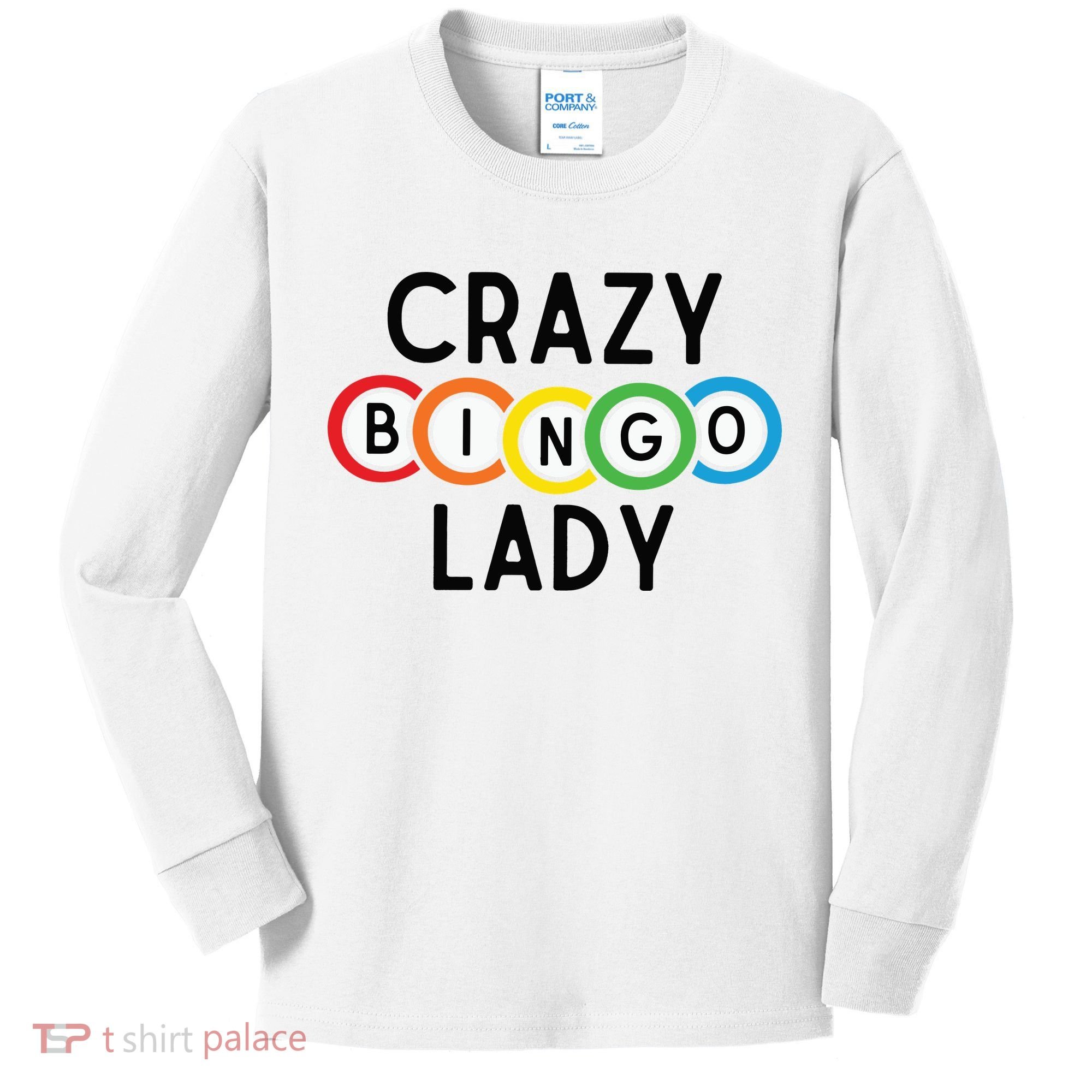Crazy Bingo Lady Kids Long Sleeve Shirt