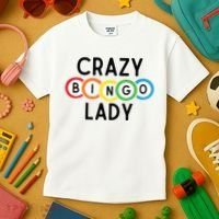 Crazy Bingo Lady Kids T-Shirt thumb 3