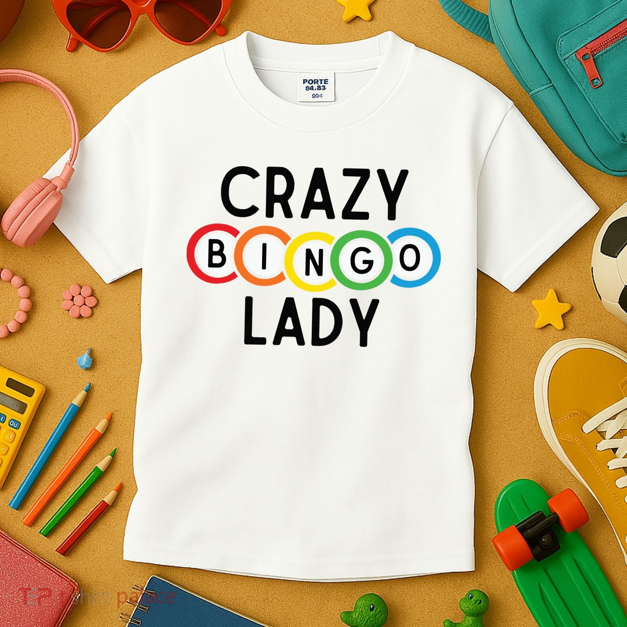 Crazy Bingo Lady Kids T-Shirt
