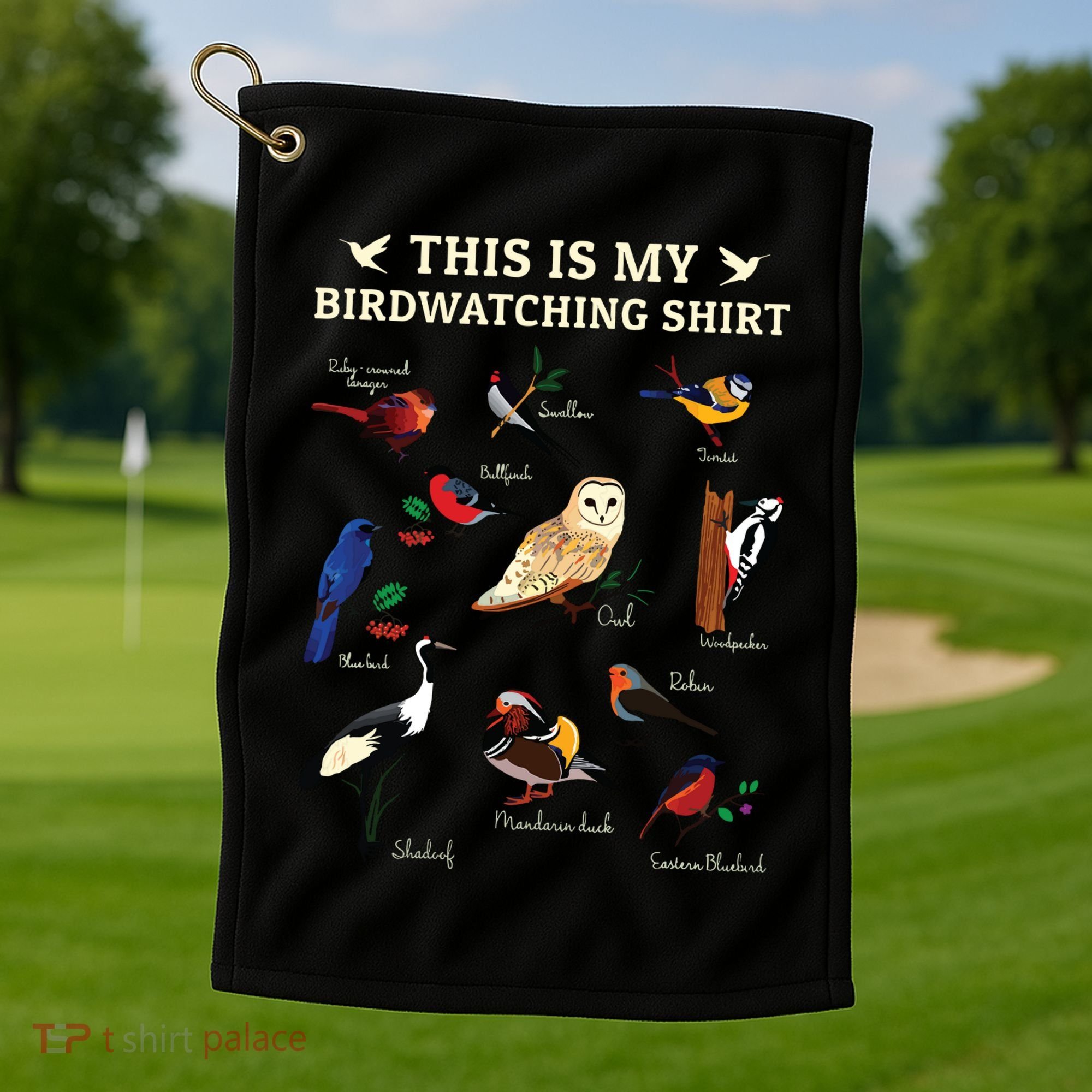 Cool Bird Lover Birdwatching Present Birdwatcher Birder Gift Golf Towel