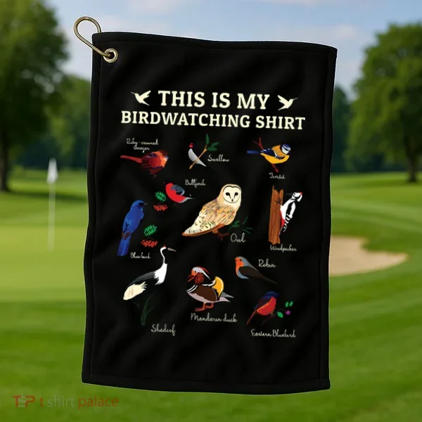 Cool Bird Lover Birdwatching Present Birdwatcher Birder Gift Golf Towel
