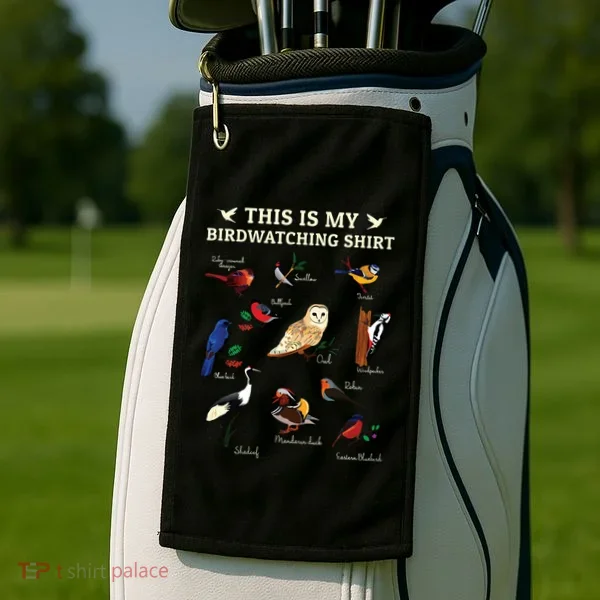 Cool Bird Lover Birdwatching Present Birdwatcher Birder Gift Golf Towel