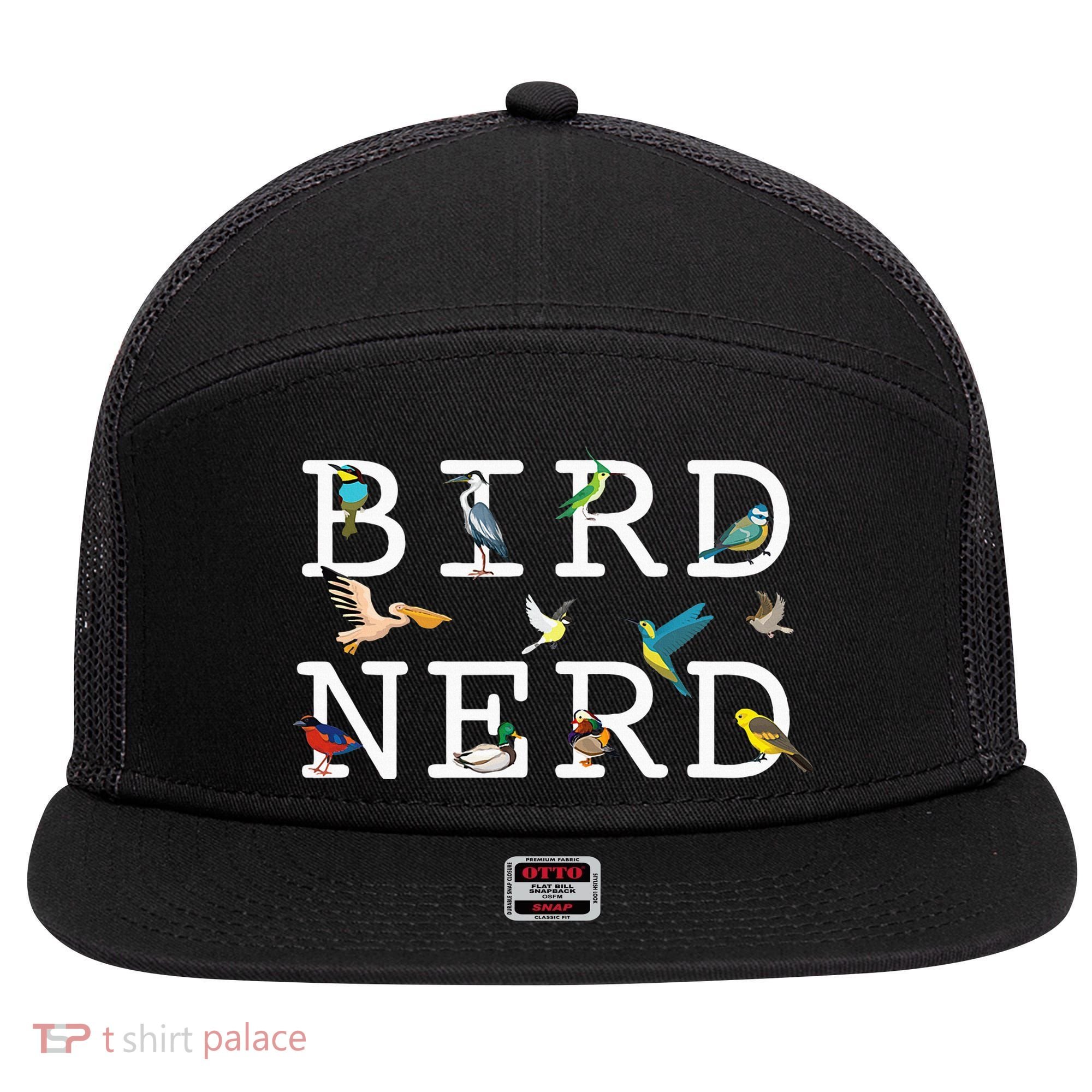 Cool Bird Lover Birdwatching Present Birdwatcher Birder Gift 7 Panel Mesh Trucker Snapback Hat