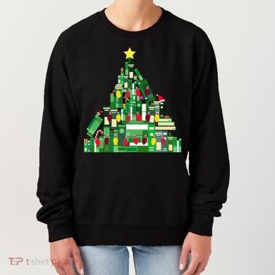 Christmas Book Lover Xmas Tree Reading Nerd Great Gift Women's Sweatshirt