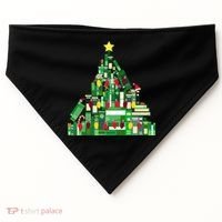 Christmas Book Lover Xmas Tree Reading Nerd Great Gift USA-Made Doggie Bandana thumb 0