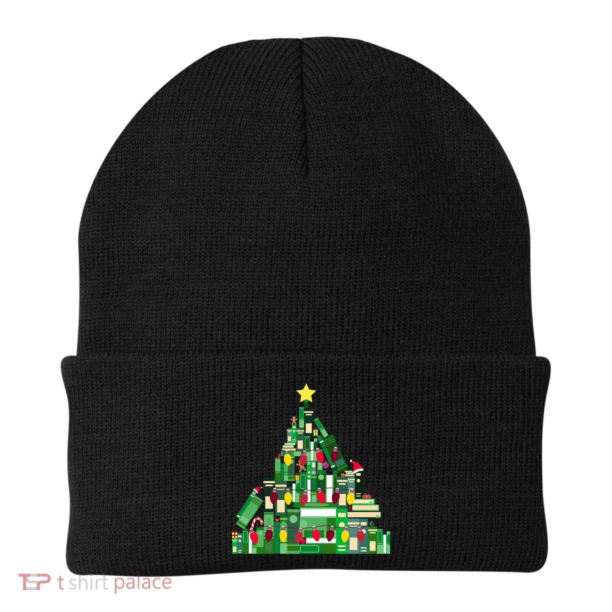 Christmas Book Lover Xmas Tree Reading Nerd Great Gift Beanie