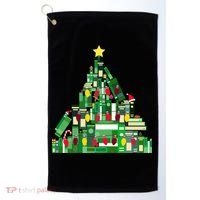Christmas Book Lover Xmas Tree Reading Nerd Great Gift Golf Towel thumb 0