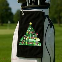Christmas Book Lover Xmas Tree Reading Nerd Great Gift Golf Towel thumb 2