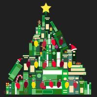 Christmas Book Lover Xmas Tree Reading Nerd Great Gift Golf Towel thumb 3