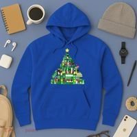 Christmas Book Lover Xmas Tree Reading Nerd Great Gift Hoodie thumb 3