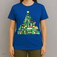 Christmas Book Lover Xmas Tree Reading Nerd Great Gift T-Shirt thumb 4